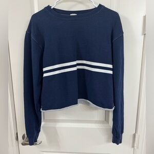 Brandy Melville John Galt Navy and White Striped Sweatshirt